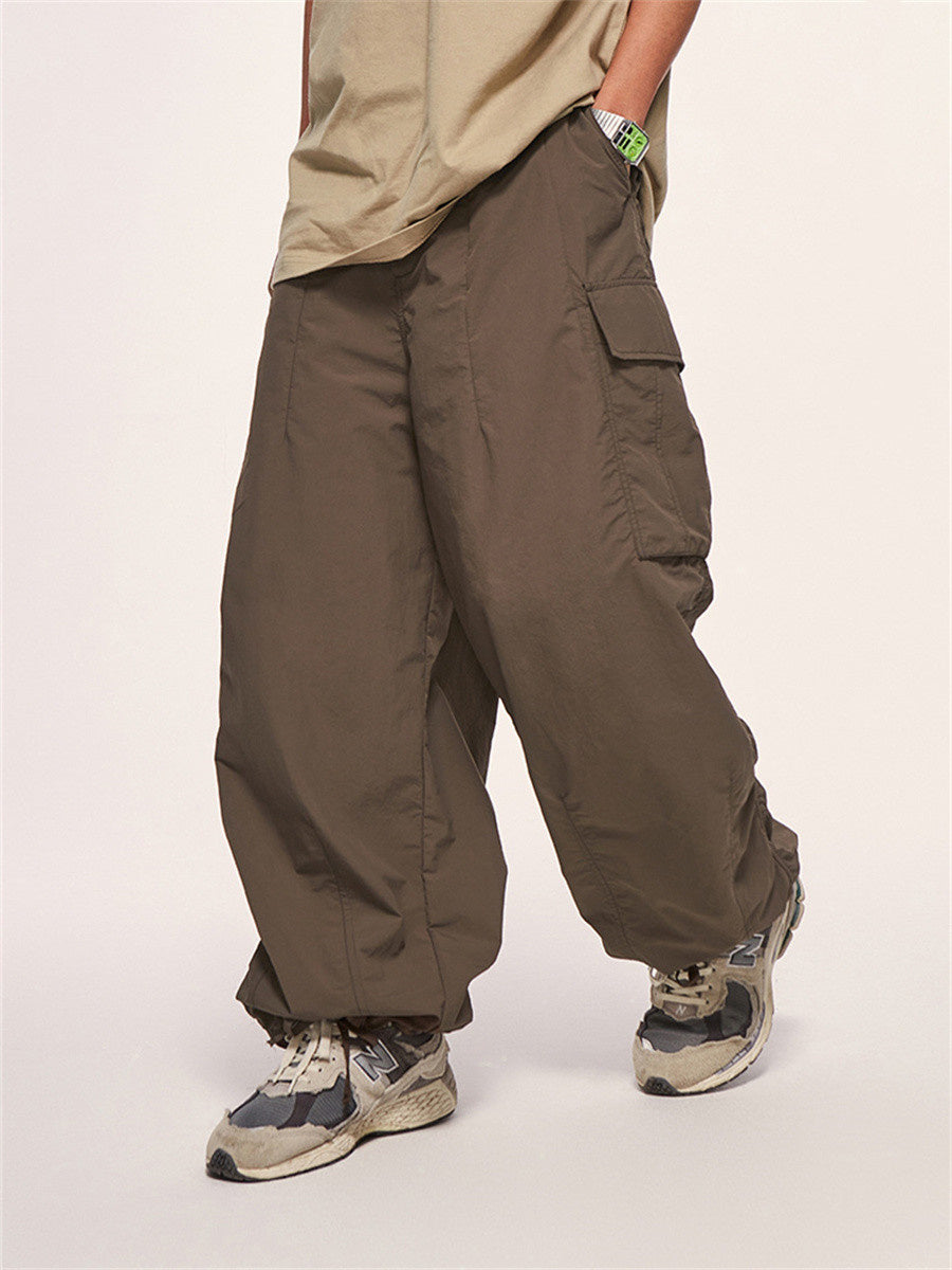 Liber Spring Men's Solid Pocket Fine Check Cargo Trouser