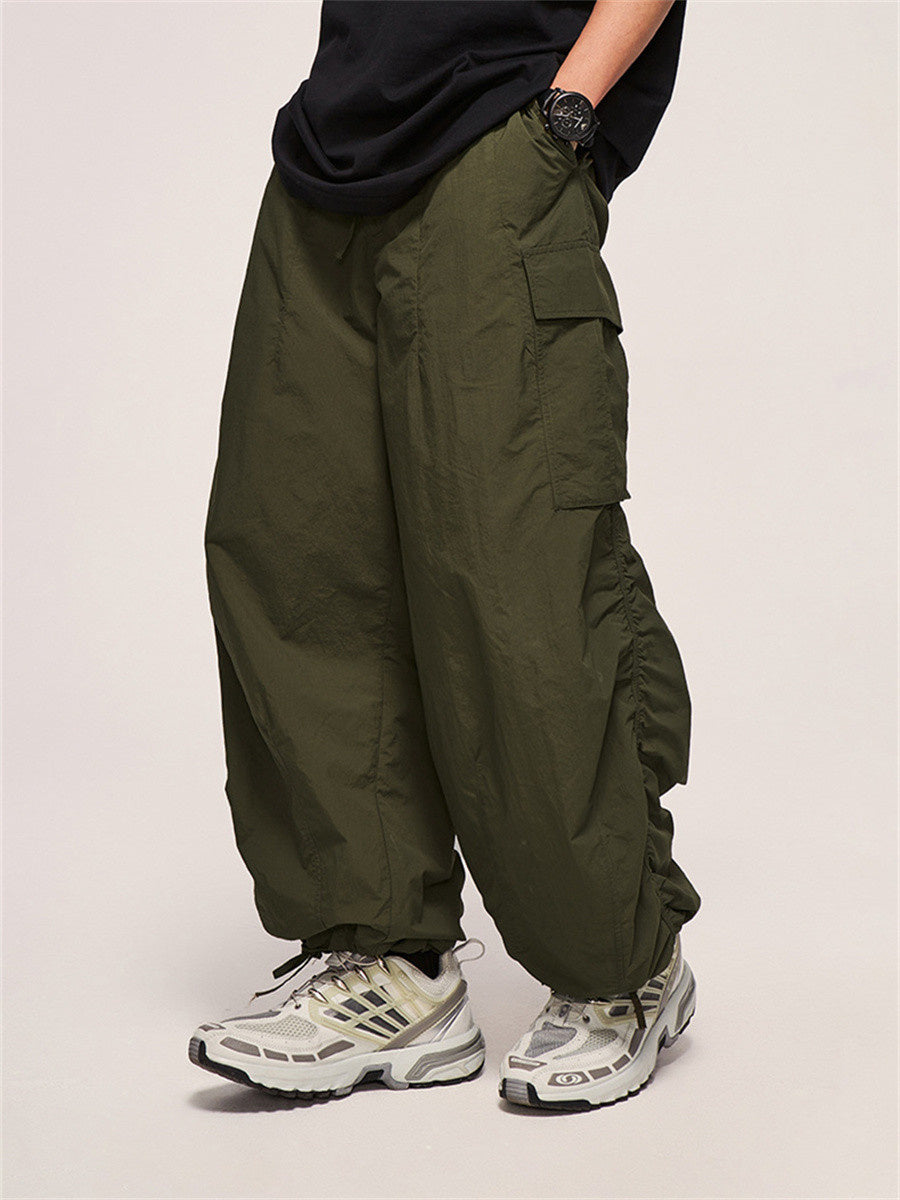 Liber Spring Men's Solid Pocket Fine Check Cargo Trouser