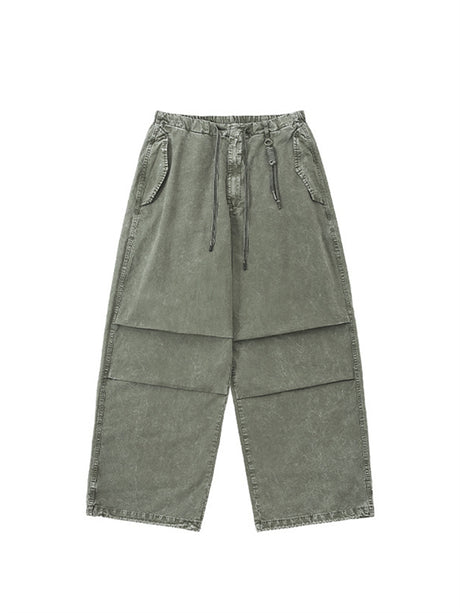 Liber Spring Men's Washed Flap Pocket Denim Cargo Trousers