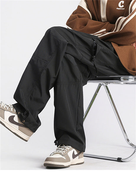 Liber Spring Men's Functional Solid Color Cargo Trousers