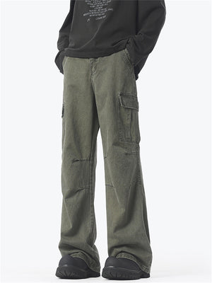 Liber Spring Men's American High Street Washed Cargo Trousers