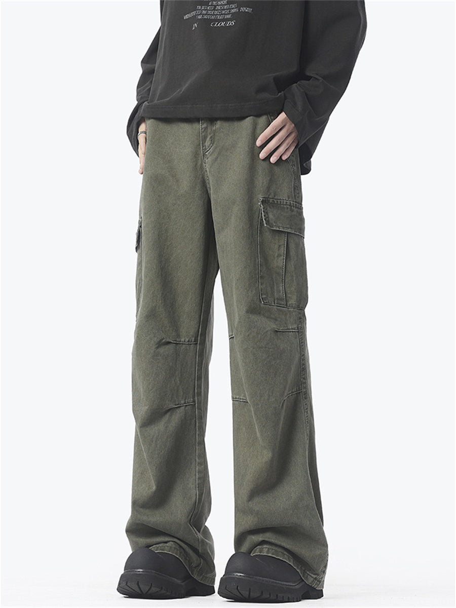 Liber Spring Men's American High Street Washed Cargo Trousers