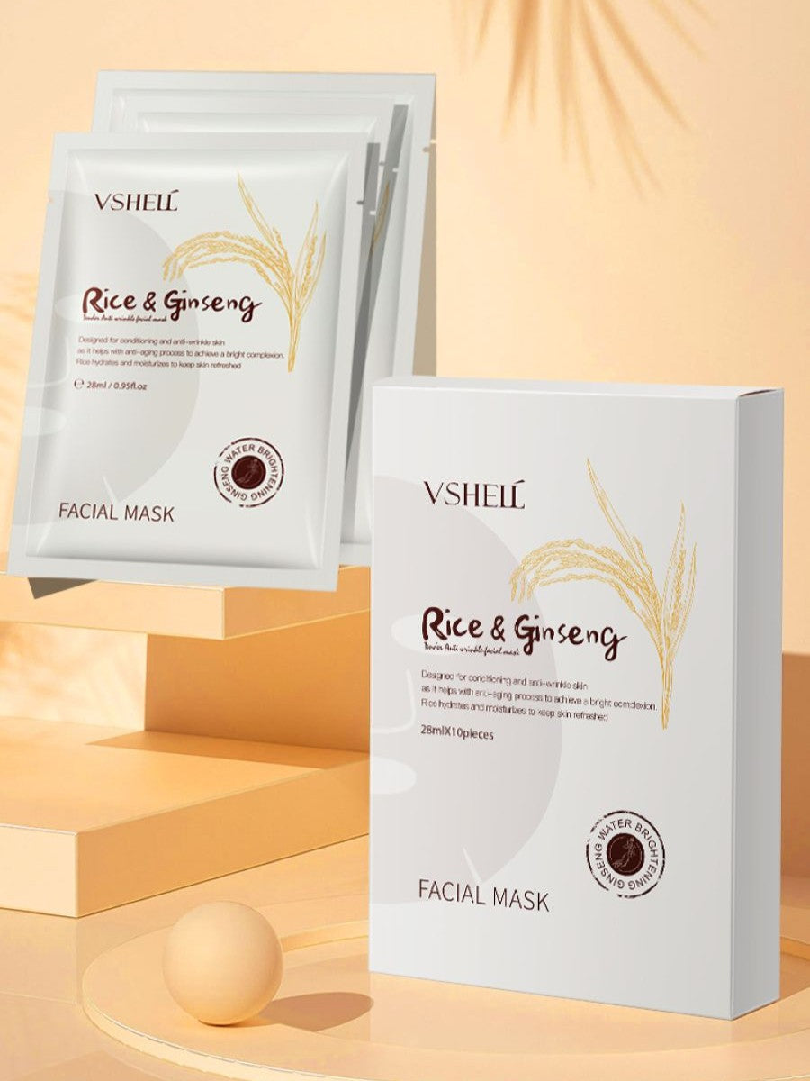 Zhibei Rice Ginseng Anti-wrinkle Mask 10pcs