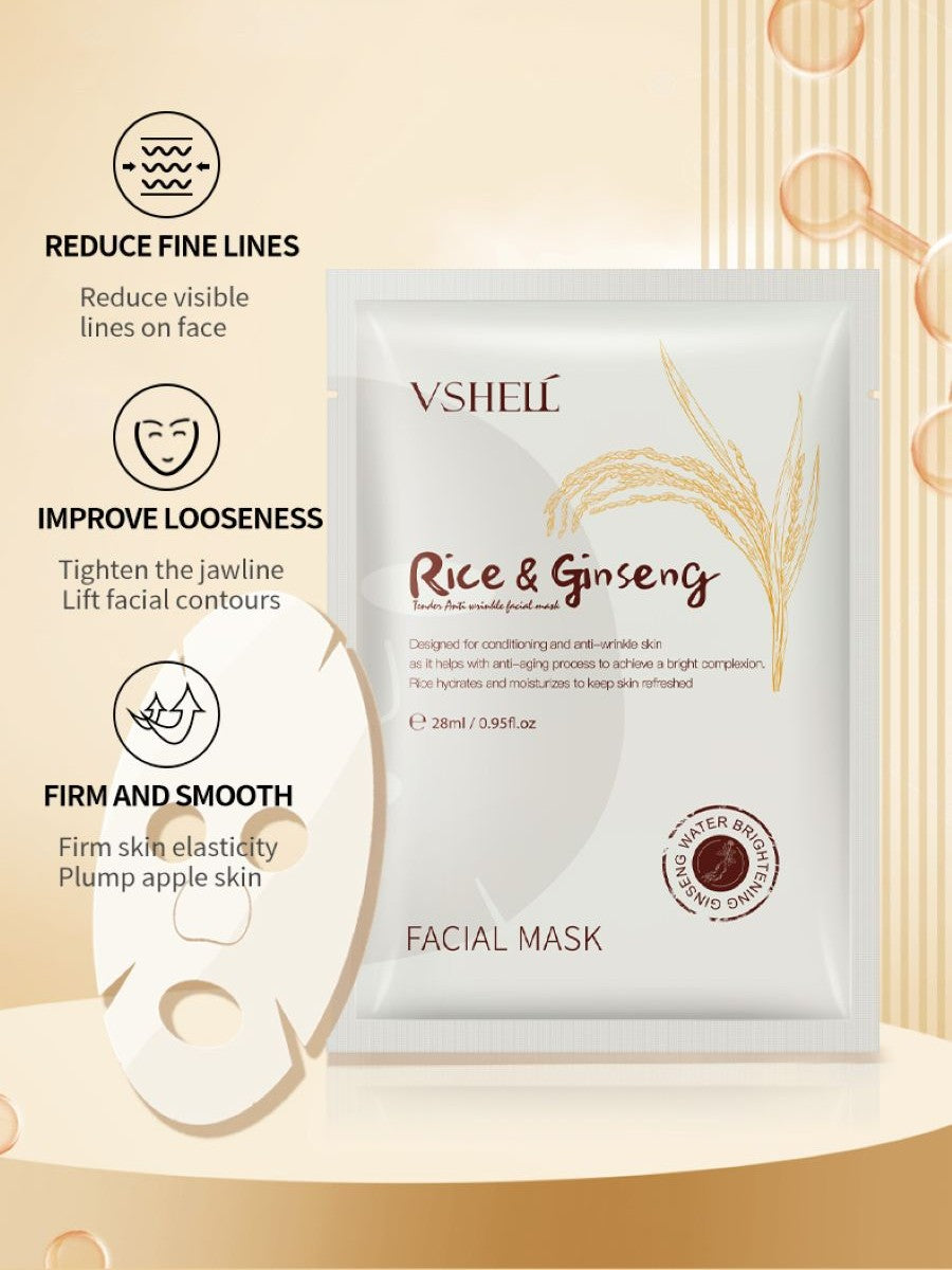 Zhibei Rice Ginseng Anti-wrinkle Mask 10pcs