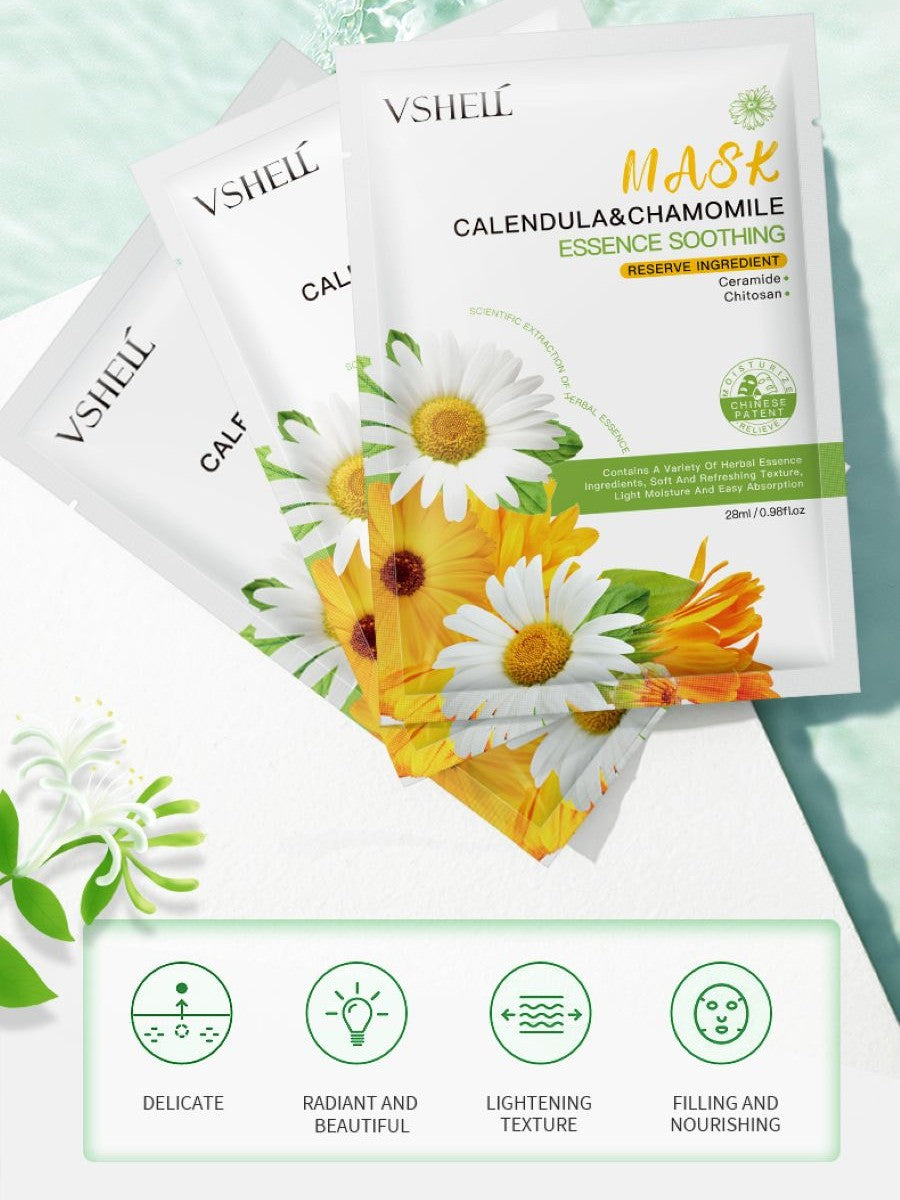 Zhibei Calendula Chamomile Essence Soothing Mask 28ml*10 pieces