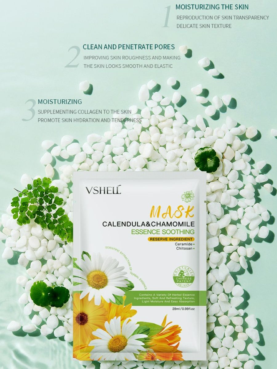 Zhibei Calendula Chamomile Essence Soothing Mask 28ml*10 pieces