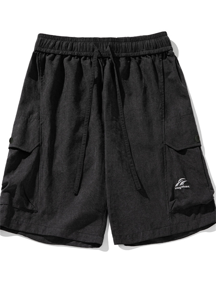 Liber Summer Men's 3D Pocket American Retro Embroidery Shorts