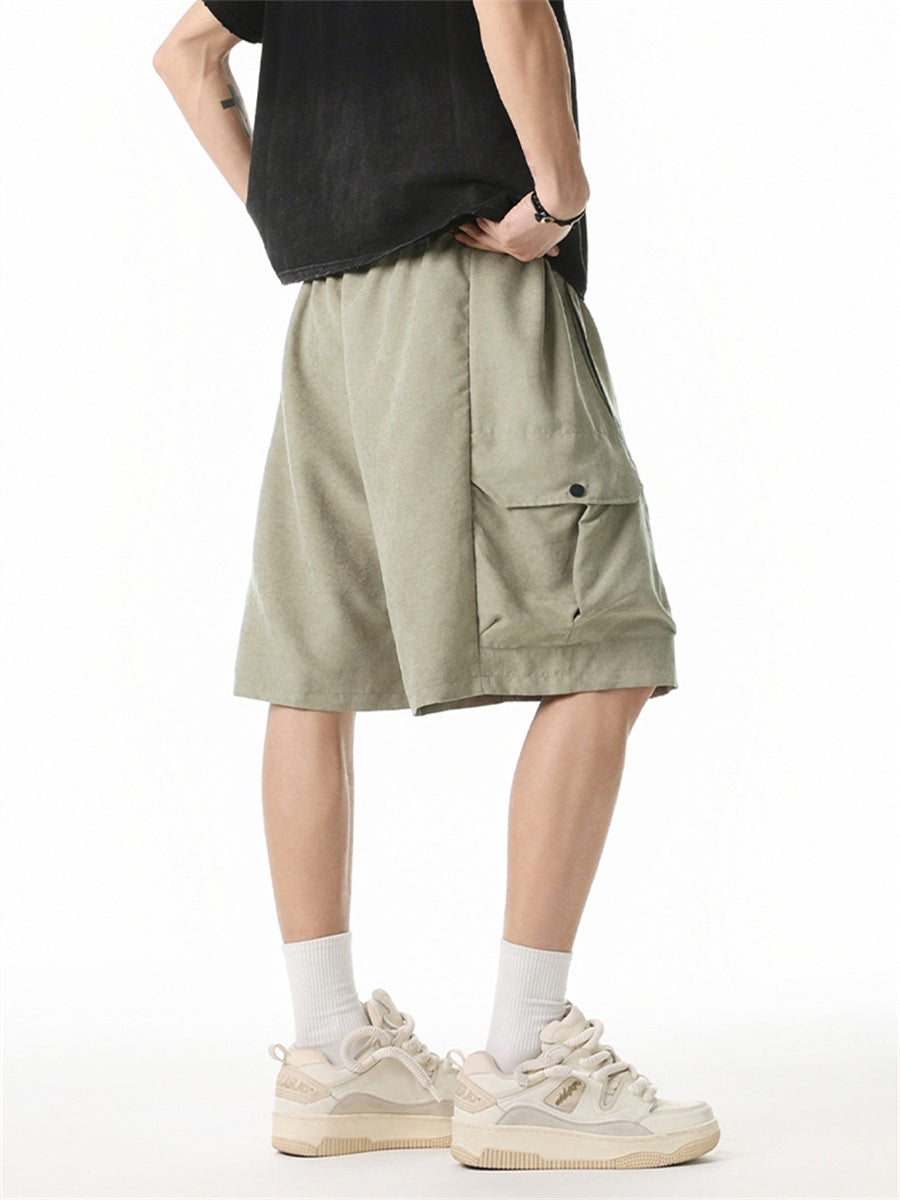 Liber Summer Men's 3D Pocket American Retro Embroidery Shorts
