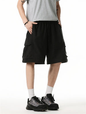 Liber Summer Men's 3D Pocket American Retro Embroidery Shorts