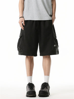 Liber Summer Men's 3D Pocket American Retro Embroidery Shorts
