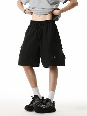 Liber Summer Men's 3D Pocket American Retro Embroidery Shorts