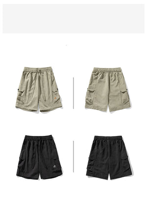 Liber Summer Men's 3D Pocket American Retro Embroidery Shorts
