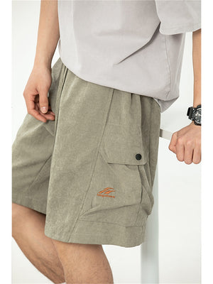 Liber Summer Men's 3D Pocket American Retro Embroidery Shorts
