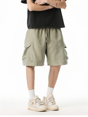 Liber Summer Men's 3D Pocket American Retro Embroidery Shorts