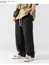 Liber Summer Men's Japanese Retro Double Pleated Trousers