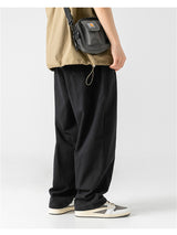 Liber Summer Men's Japanese Retro Double Pleated Trousers