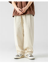 Liber Summer Men's Japanese Retro Double Pleated Trousers