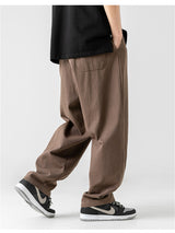 Liber Summer Men's Japanese Retro Double Pleated Trousers