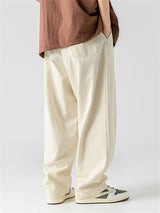 Liber Summer Men's Japanese Retro Double Pleated Trousers