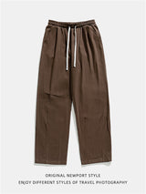 Liber Summer Men's Japanese Retro Double Pleated Trousers