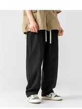 Liber Summer Men's Japanese Retro Double Pleated Trousers