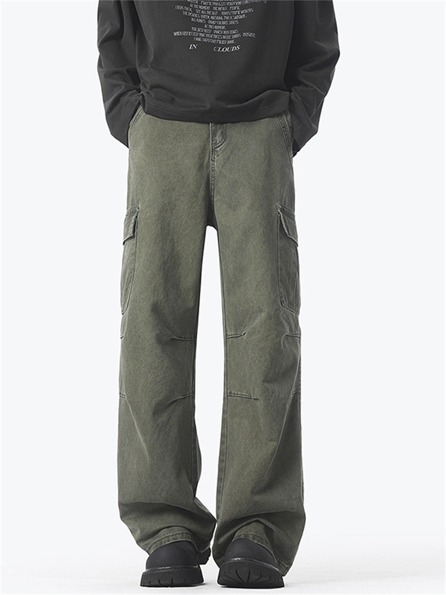 Liber Spring Men's American High Street Washed Cargo Trousers
