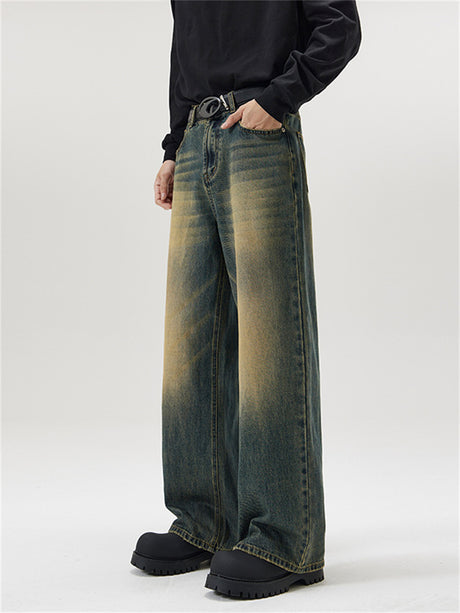 Liber SS Men's Denim A-Line Wide Leg Floor-Mounting Jeans
