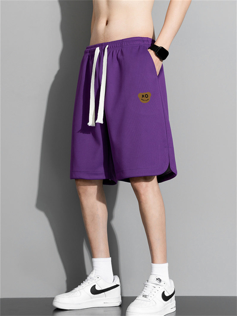 Liber Summer Men's Solid Drawstring Pocket Shorts
