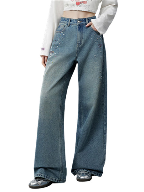 Liber Summer Women's Sequin Embroidered Jeans
