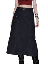 Liber Summer Women's Solid Pleated Topstitched Skirt