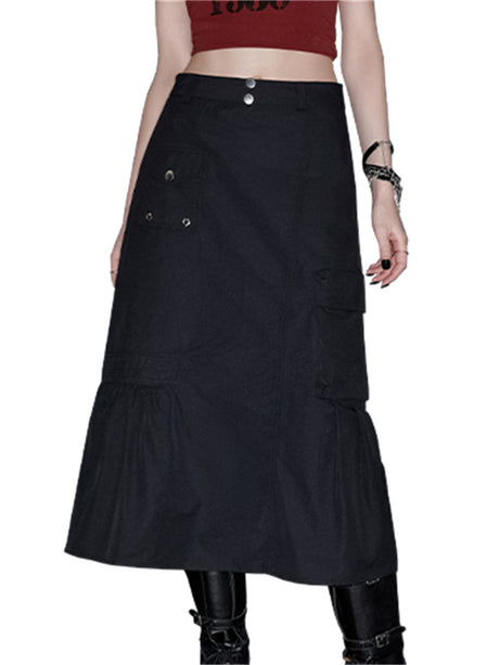 Liber Summer Women's Solid Pleated Topstitched Skirt