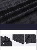 Liber SS Men's Plaid Korean Style Cover Up Shirt