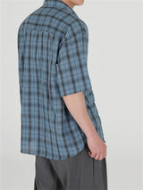 Liber SS Men's Plaid Korean Style Cover Up Shirt