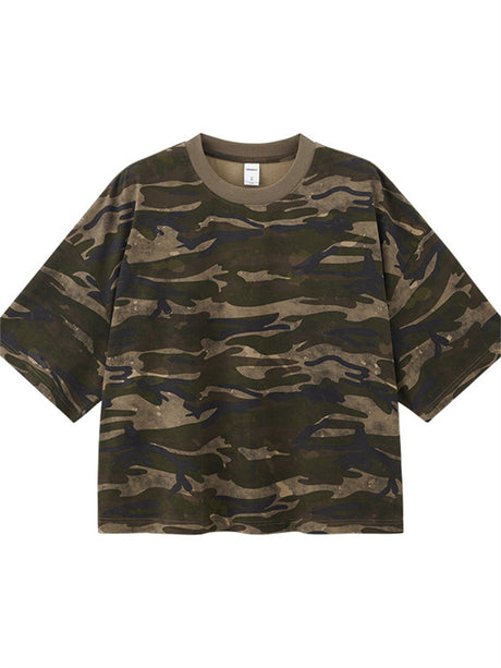 Liber SS Men's Boxy Camouflage American Retro T-shirt