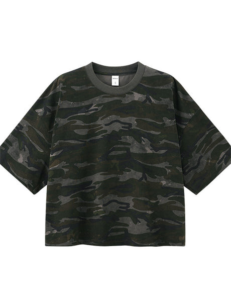 Liber SS Men's Boxy Camouflage American Retro T-shirt