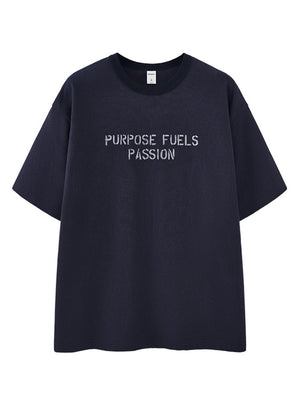 Liber Summer Men's Letter Print T-shirt
