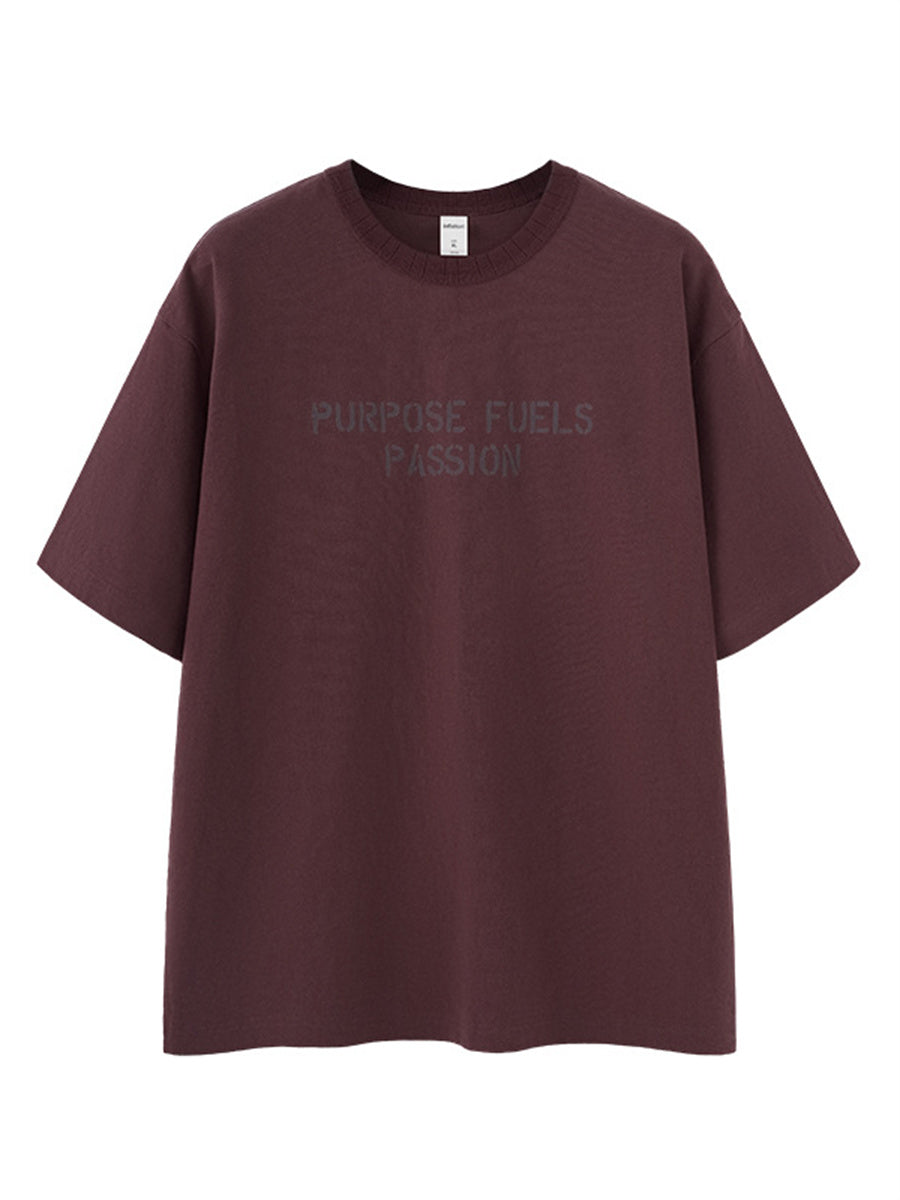 Liber Summer Men's Letter Print T-shirt