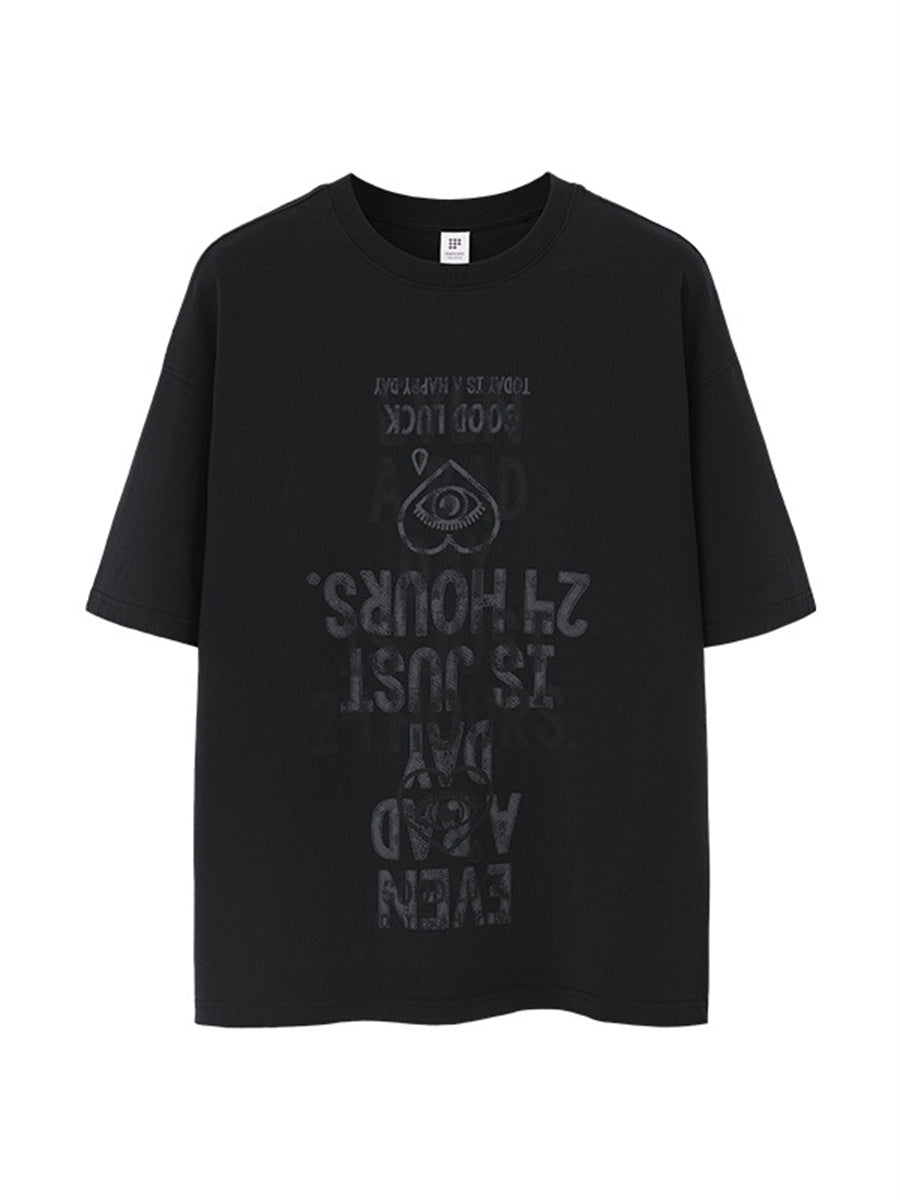 Liber Summer Men's Letter Print T-shirt