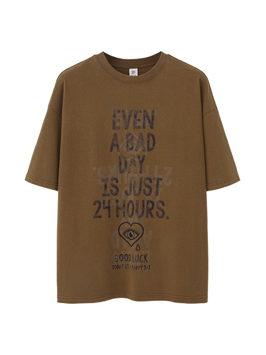 Liber Summer Men's Letter Print T-shirt