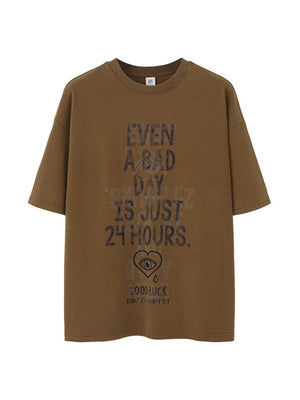 Liber Summer Men's Letter Print T-shirt