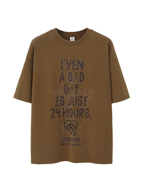 Liber Summer Men's Letter Print T-shirt