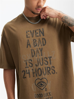 Liber Summer Men's Letter Print T-shirt