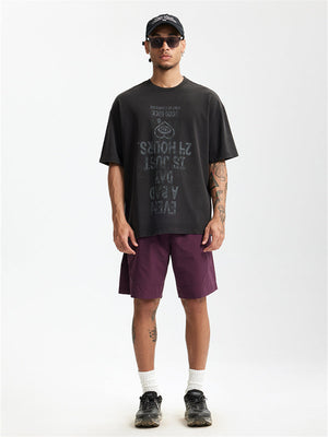 Liber Summer Men's Letter Print T-shirt