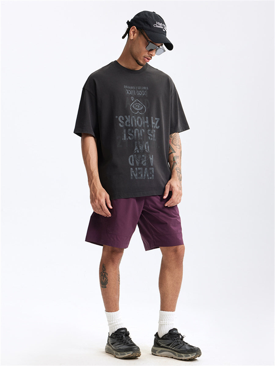 Liber Summer Men's Letter Print T-shirt