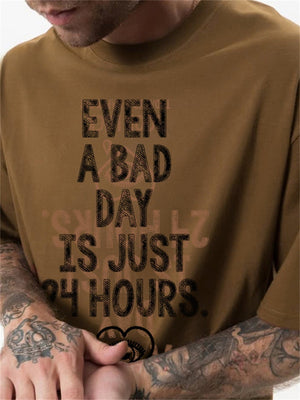 Liber Summer Men's Letter Print T-shirt