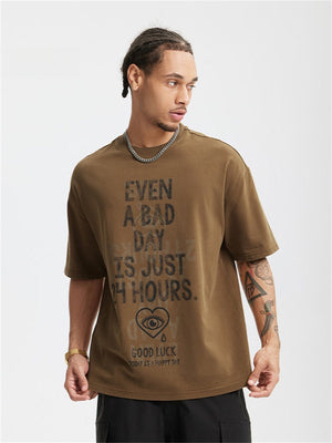 Liber Summer Men's Letter Print T-shirt