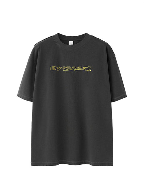 Liber Summer Men's Letter Print T-shirt