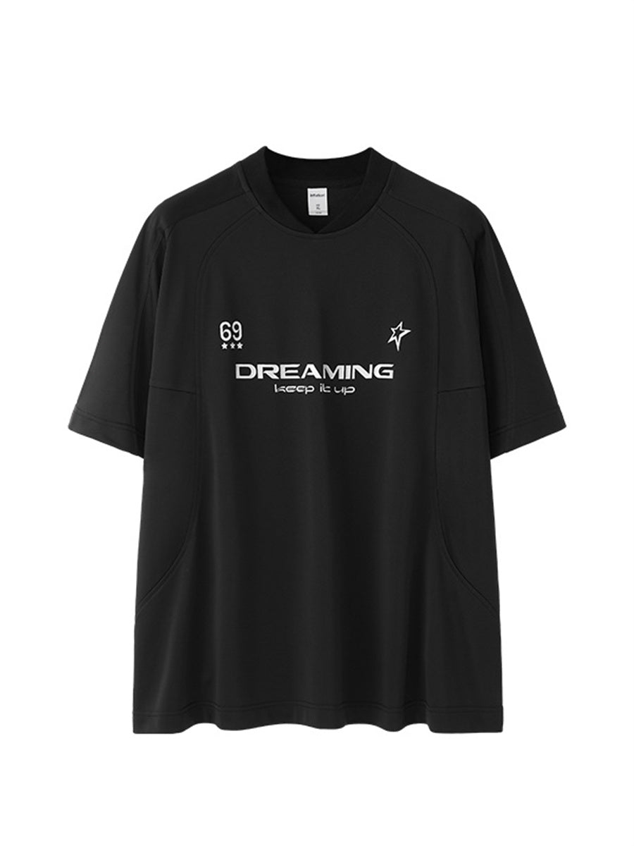 Liber Summer Men's Letter Print T-shirt