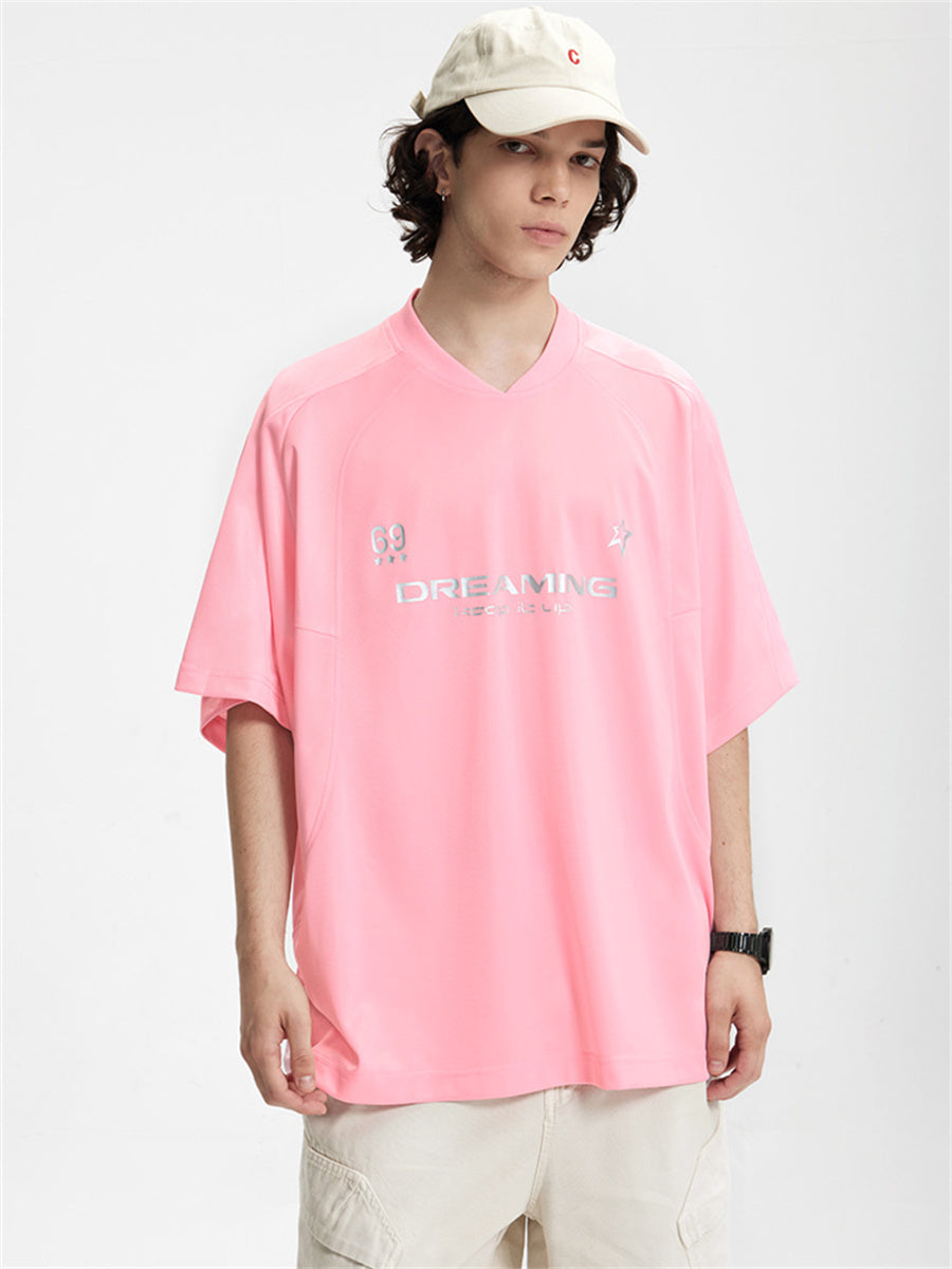 Liber Summer Men's Letter Print T-shirt