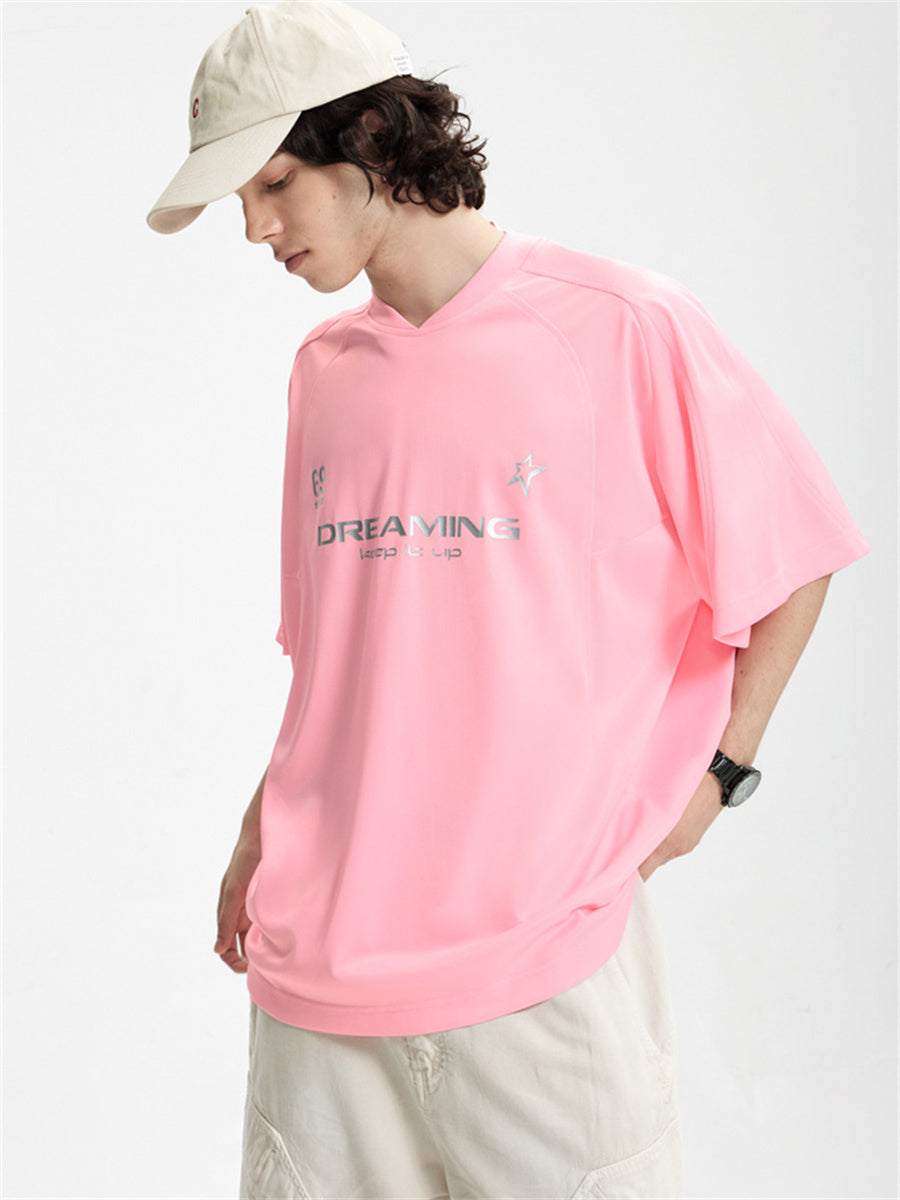 Liber Summer Men's Letter Print T-shirt